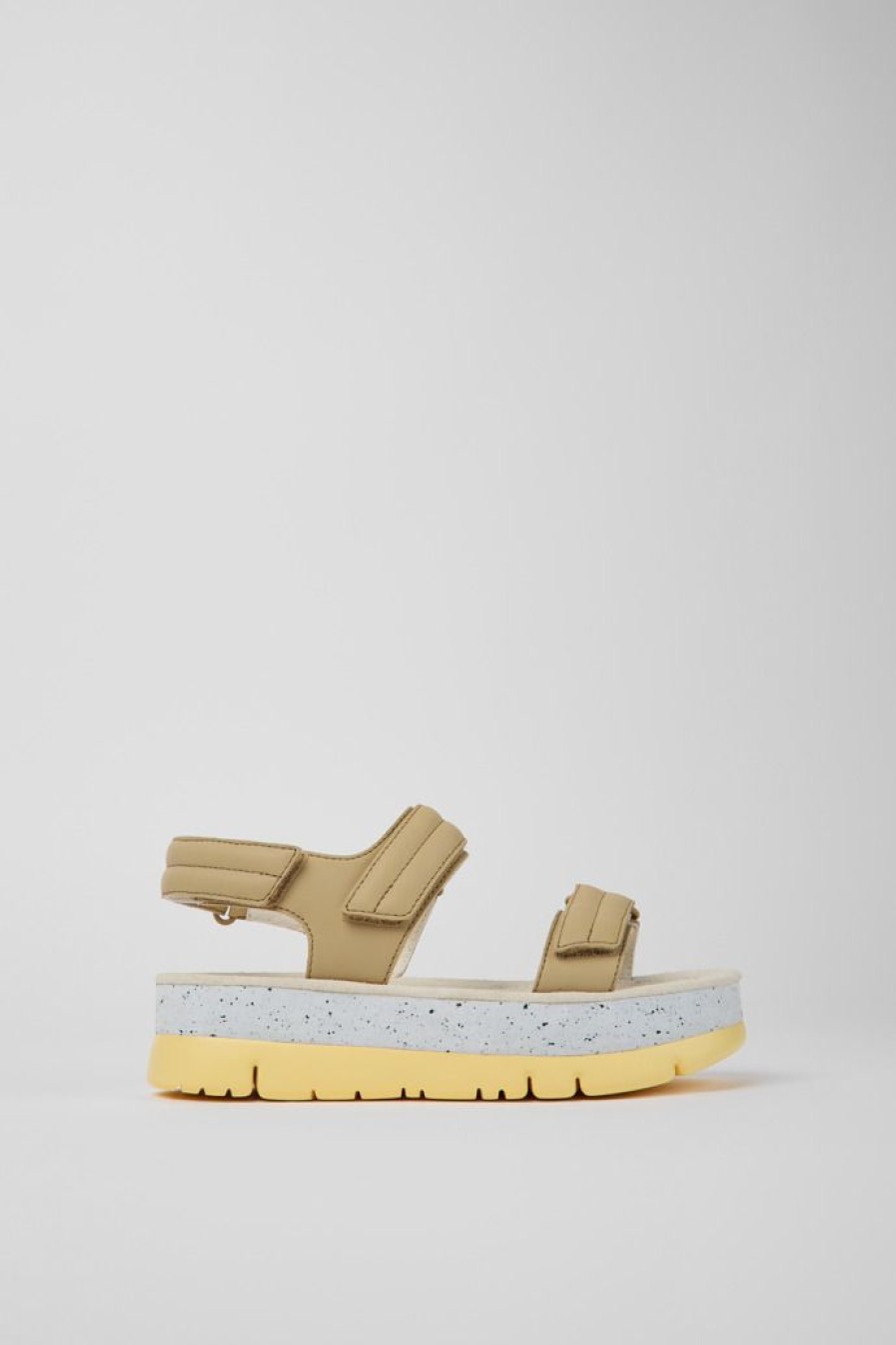 Camper Sandalias | Sandalias Beige De Piel Para Mujer