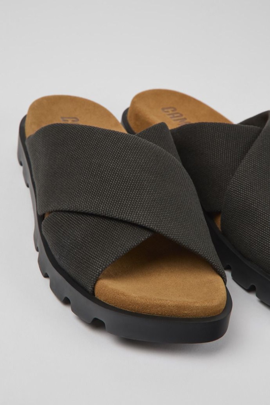 Camper Sandalias | Sandalias Grises De Algodon Reciclado Para Mujer