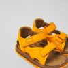 Camper Sandalias | Sandalias Amarillas De Piel Para Ninos