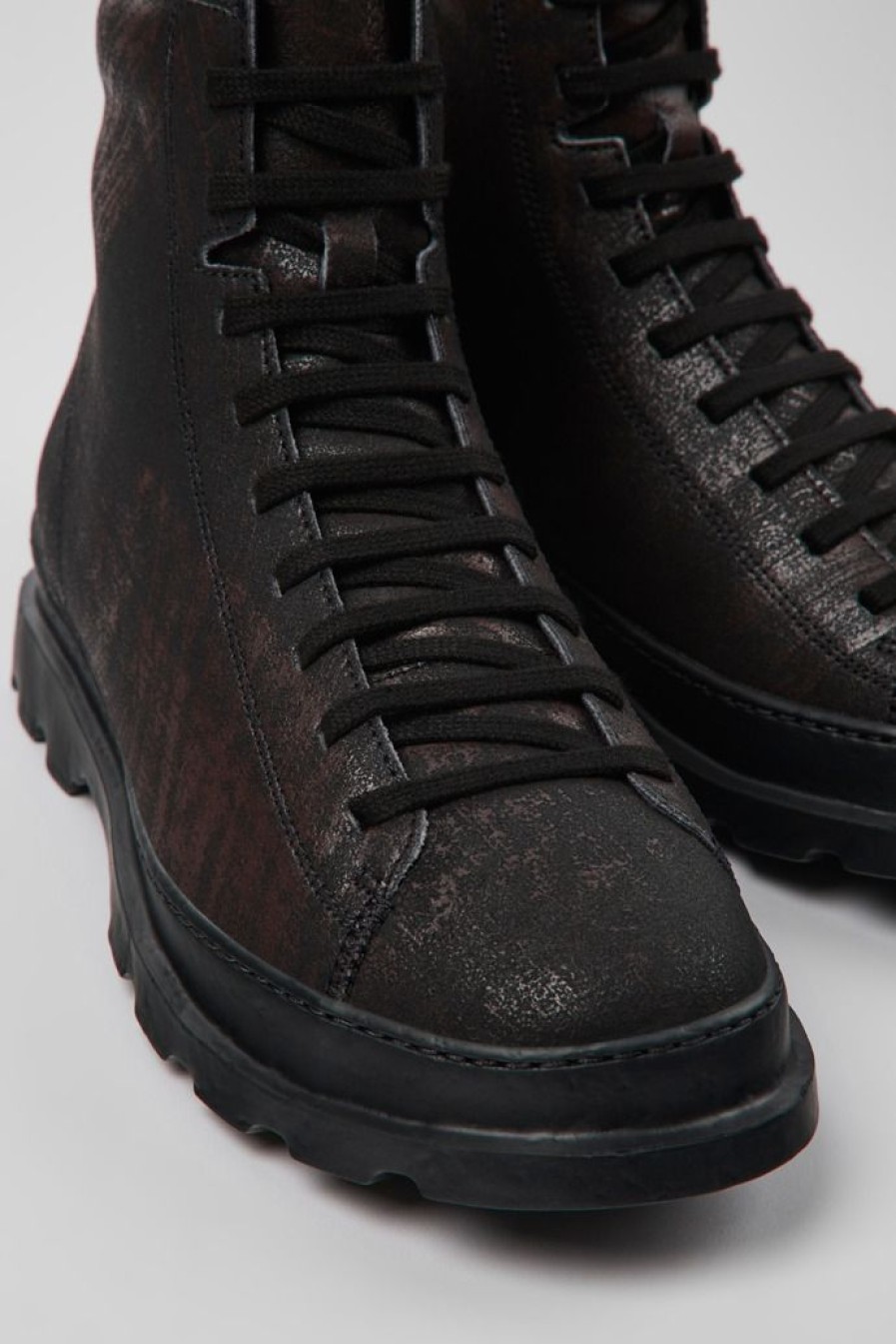 Camper Botines | Botas Negras Y Marrones De Nobuk Para Hombre