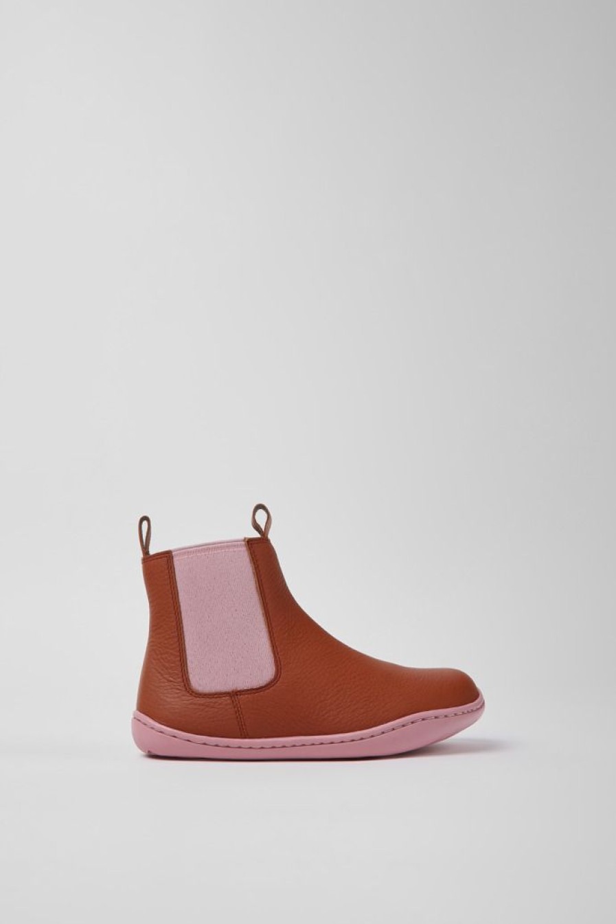 Camper Botas | Botines Rojos De Piel Para Ninos