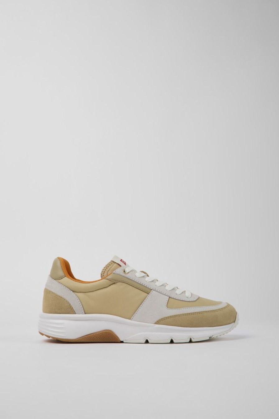 Camper Zapatillas | Sneakers De Nobuk Beige Y Blancas Para Hombre