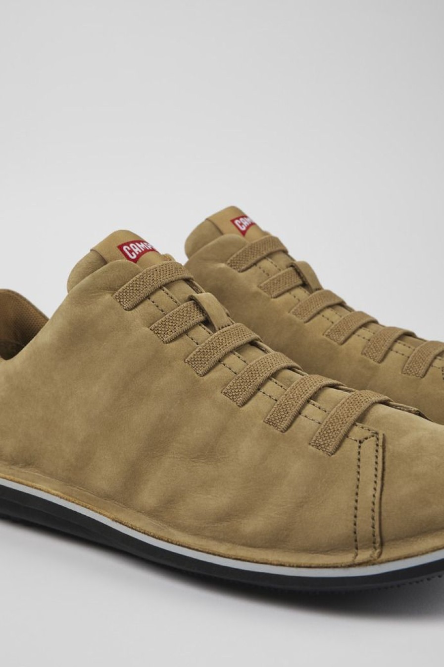 Camper Zapatos Casual | Sneaker Baja De Nobuk Marron Para Hombre