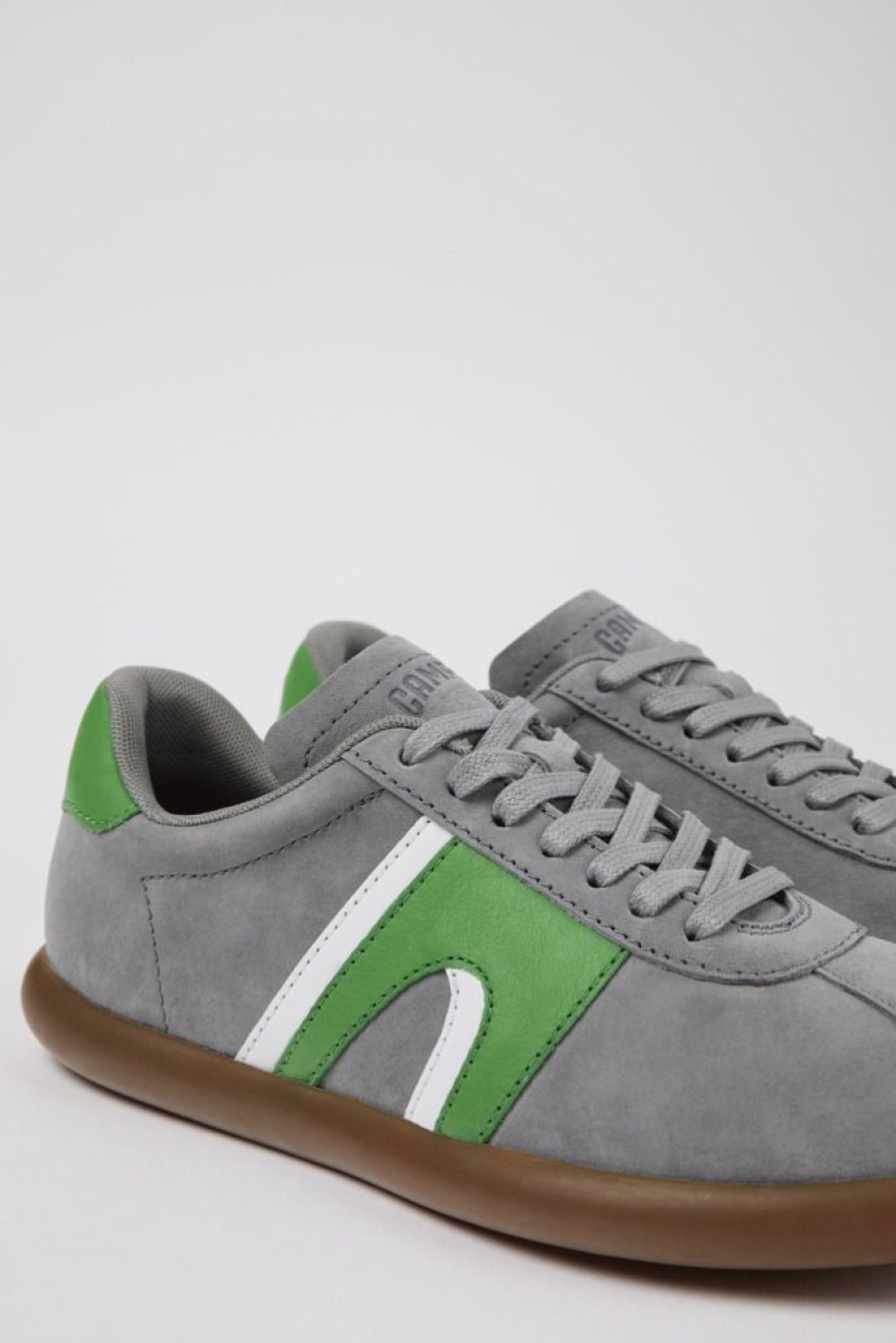 Camper Zapatillas | Sneaker De Nobuk/Piel Gris Para Mujer