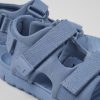 Camper Sandalias | Sandalia De Tejido Azul Con Dos Tiras