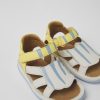 Camper Sandalias | Sandalias Amarillas Y Blancas De Piel Para Ninos