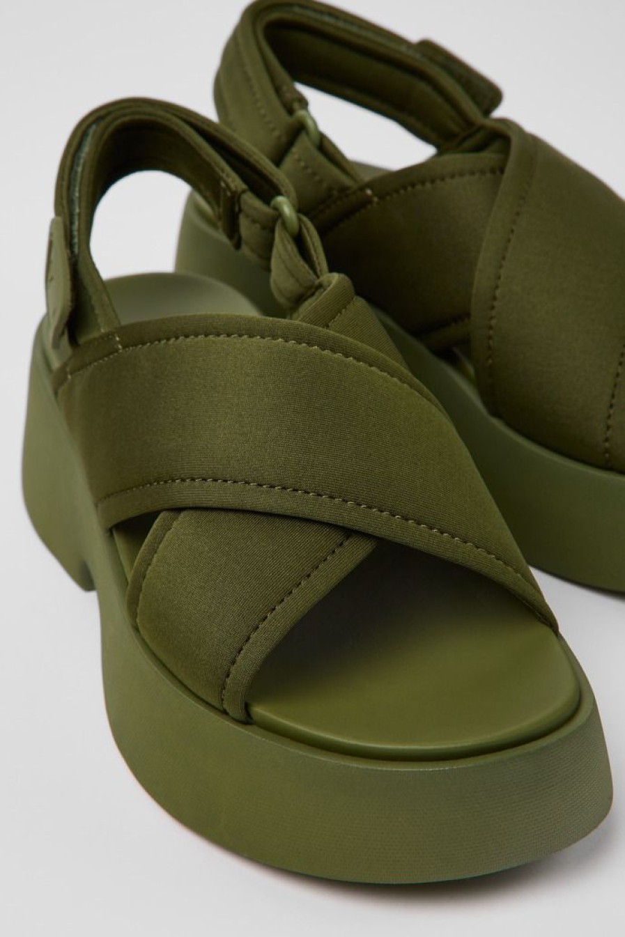 Camper Sandalias | Sandalia Con Tira Cruzada De Tejido Para Mujer