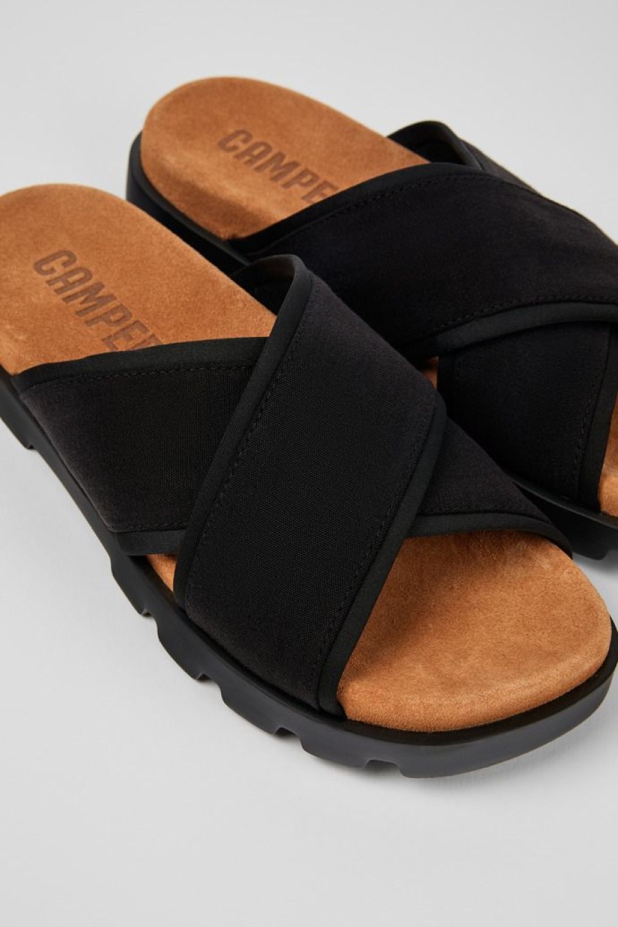 Camper Sandalias | Chancla De Tejido Negra Para Hombre