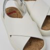 Camper Sandalias | Sandalia De Piel Blanca Con Tira En X