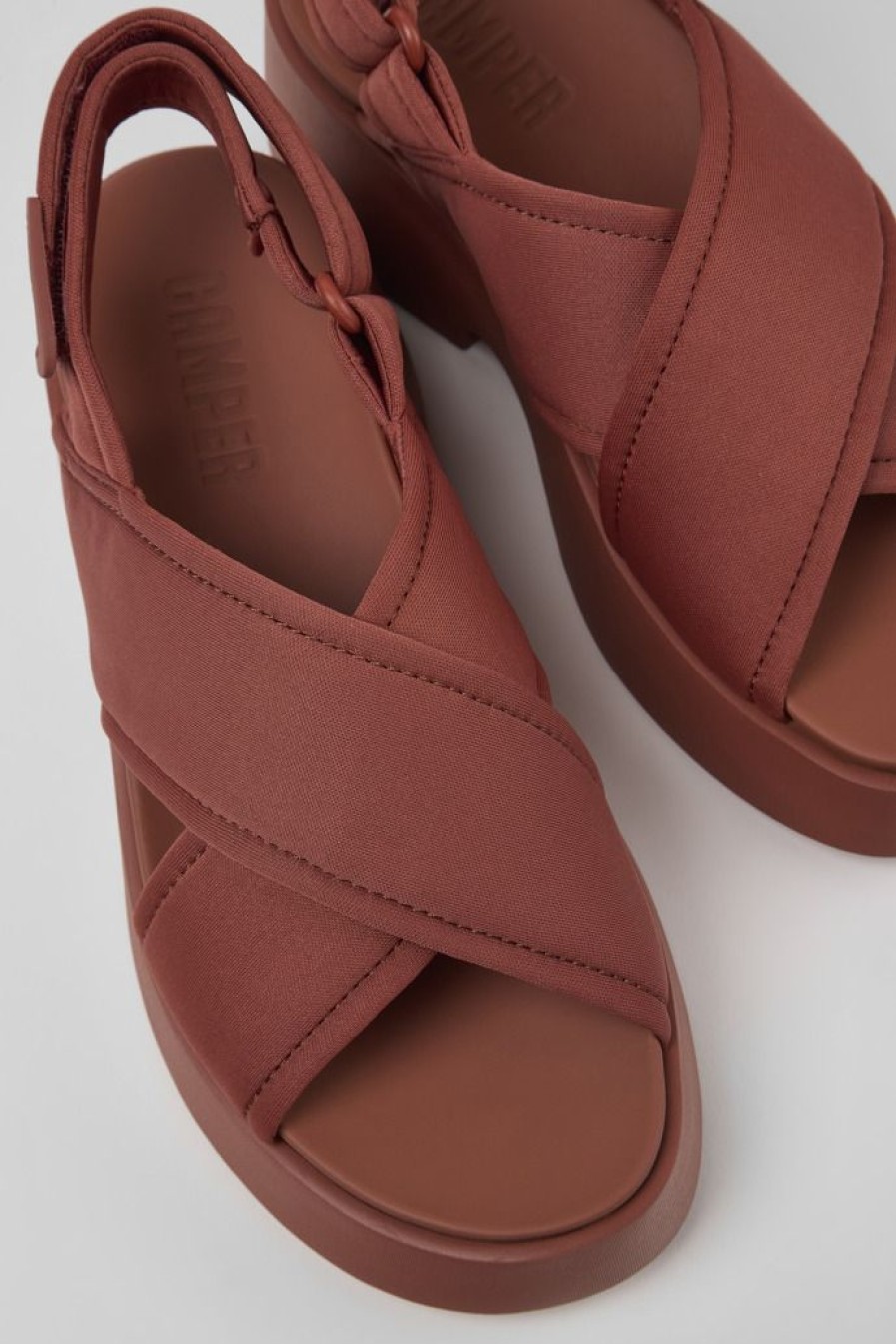 Camper Sandalias | Sandalia Con Tira Cruzada De Tejido Para Mujer