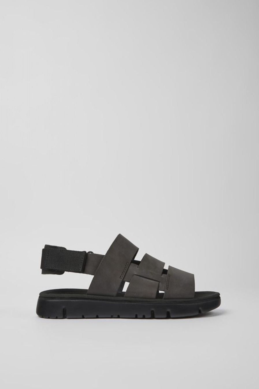 Camper Sandalias | Sandalias Marrones De Piel Y Tejido Para Hombre