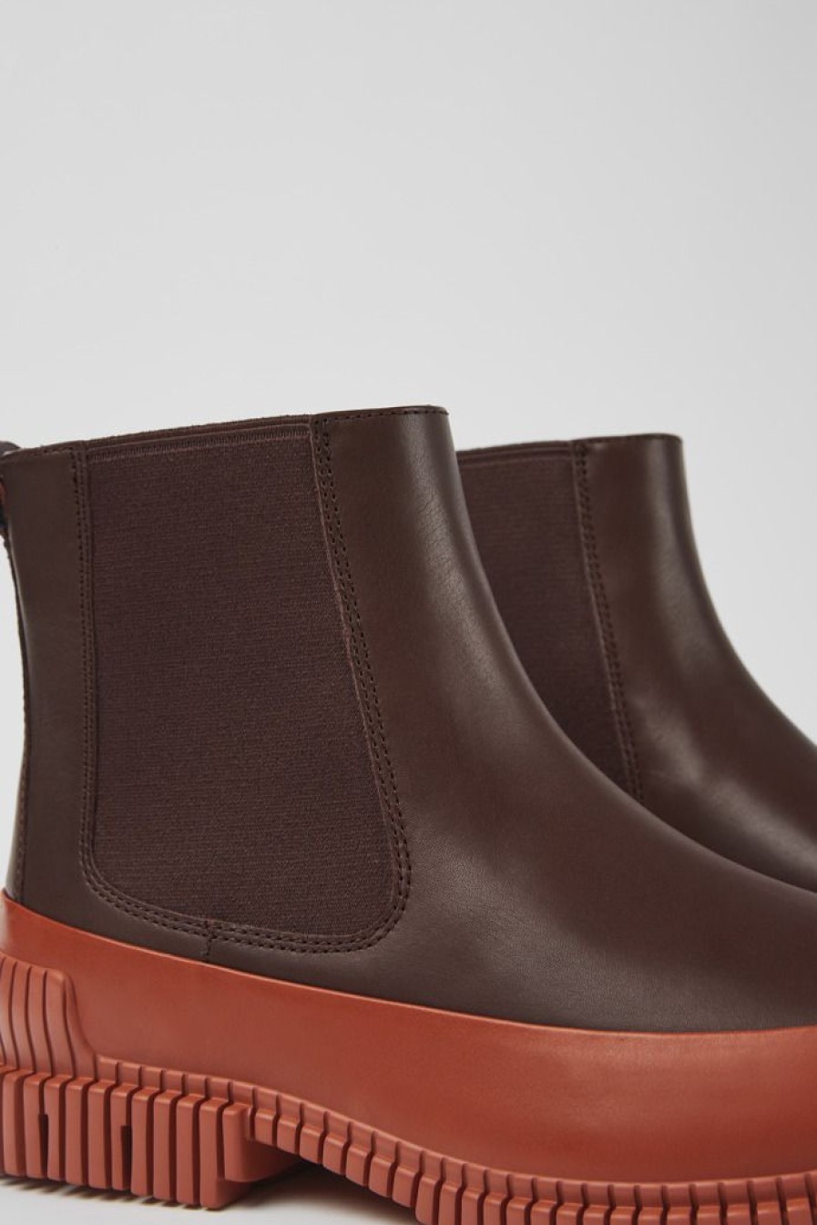 Camper Zapatos De Vestir | Botas Chelsea Rojas Y Marrones De Piel Para Hombre