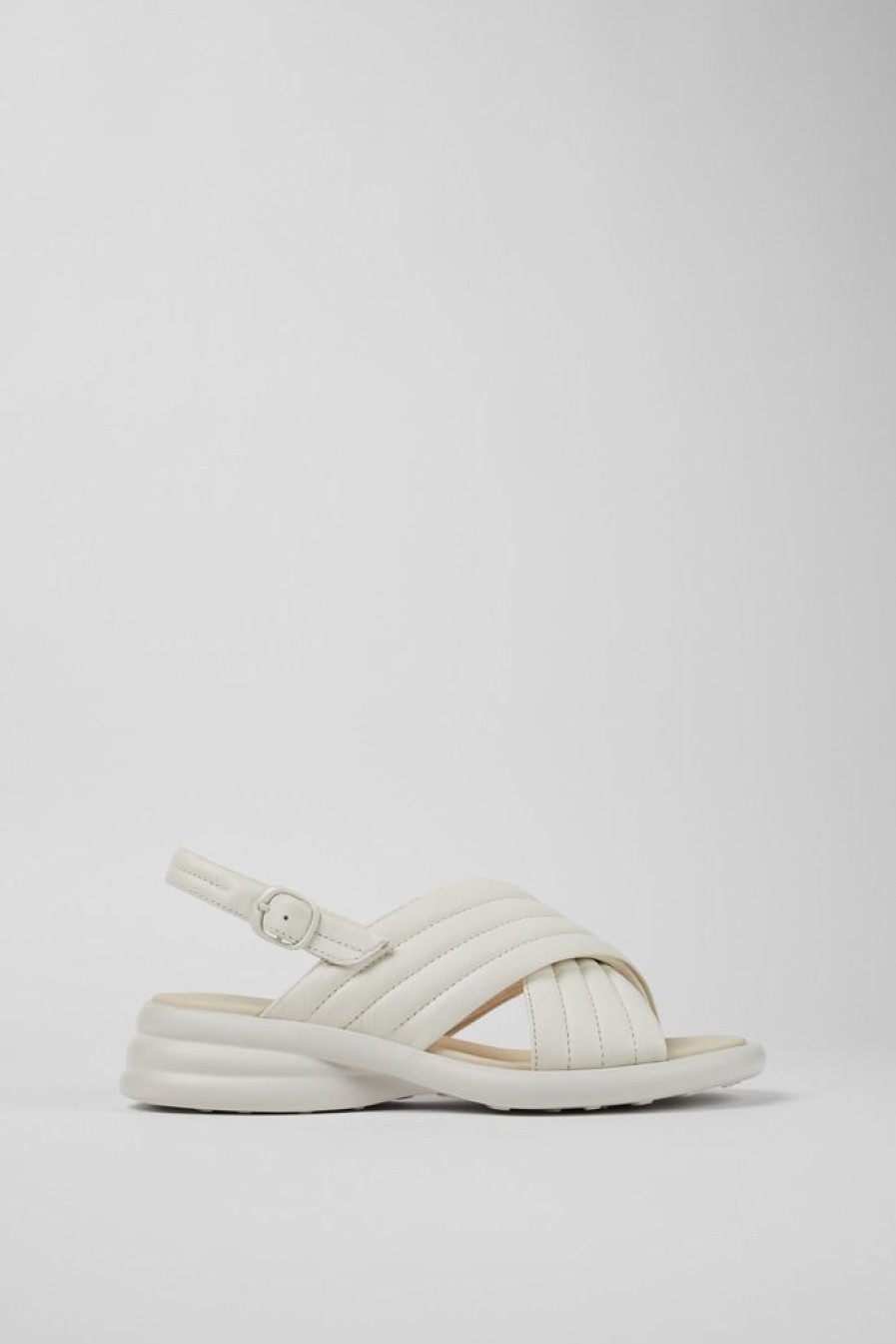 Camper Sandalias | Sandalia Con Tira Cruzada De Piel Para Mujer