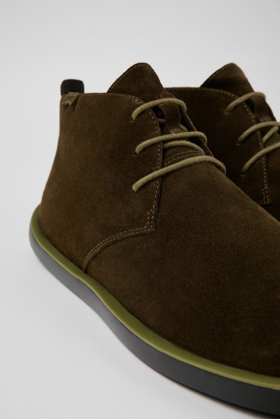 Camper Zapatos De Vestir | Bota Safari De Nobuk Verde Para Hombre