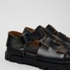 Camper Sandalias | Sandalia De Piel Negra Para Hombre