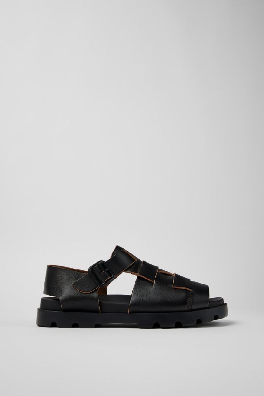 Camper Sandalias | Sandalia De Piel Negra Para Hombre