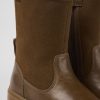 Camper Botas | Botas Marrones De Piel Y Nobuk Para Ninos