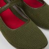 Camper Bailarinas | Bailarina De Tejido/Piel Verde Para Mujer