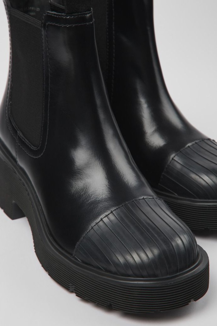 Camper Zapatos De Tacon | Botas Chelsea Negras De Piel Para Mujer