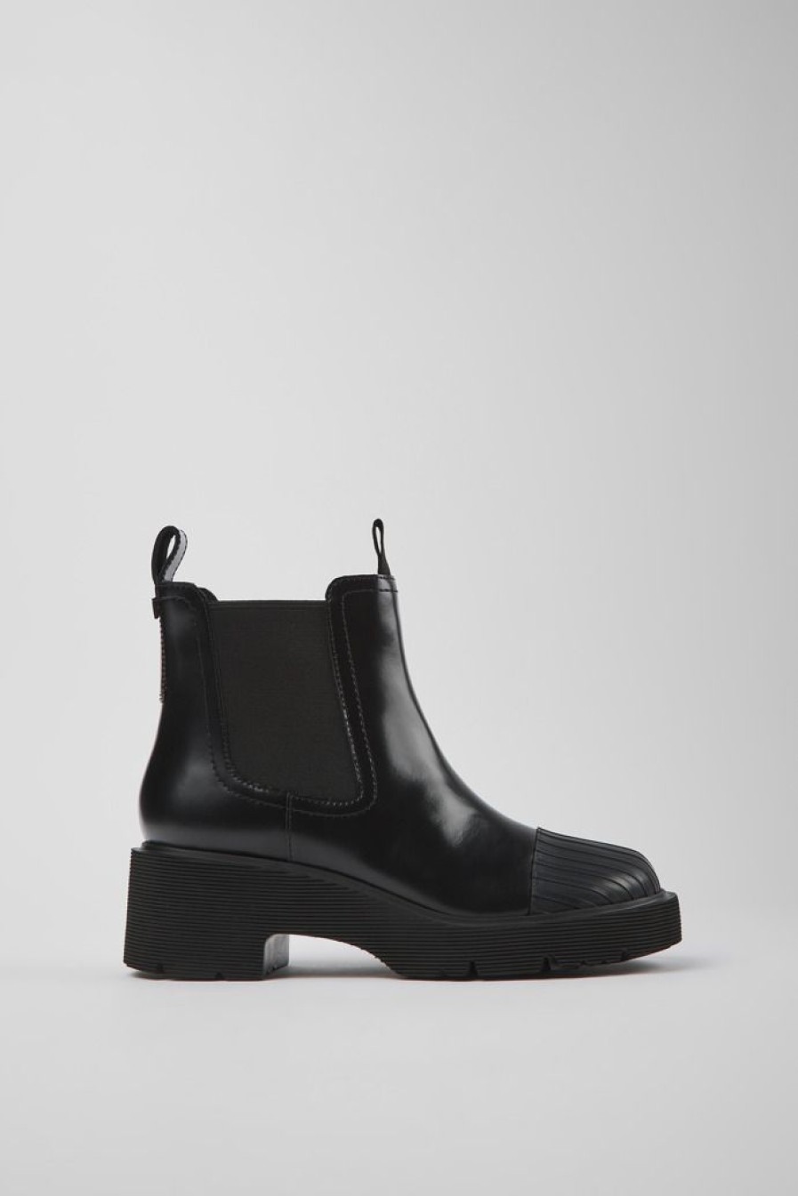 Camper Zapatos De Tacon | Botas Chelsea Negras De Piel Para Mujer