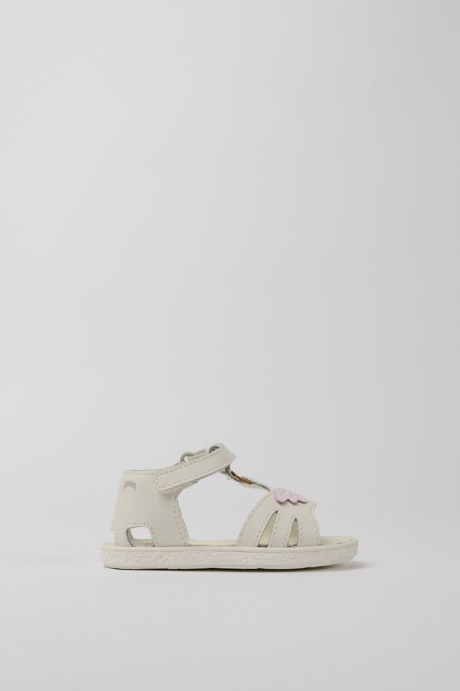 Camper Sandalias | Sandalias En Blanco, Rosa Y Amarillo De Piel