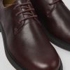 Camper Zapatos De Vestir | Zapatos Burdeos De Piel Para Mujer