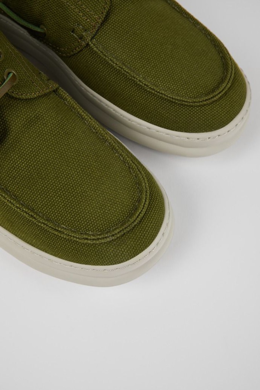 Camper Zapatos Casual | Nautico De Tejido Verde Para Hombre