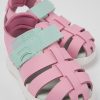 Camper Sandalias | Sandalia De Piel Y Tejido Rosa