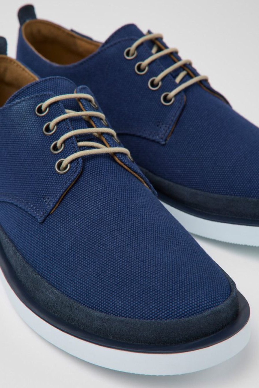 Camper Zapatos Casual | Zapatos Azules De Tejido Y Nobuk Para Hombre