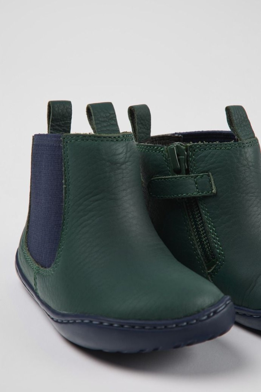 Camper Botas | Botas Verdes Y Azules De Piel Para Ninos