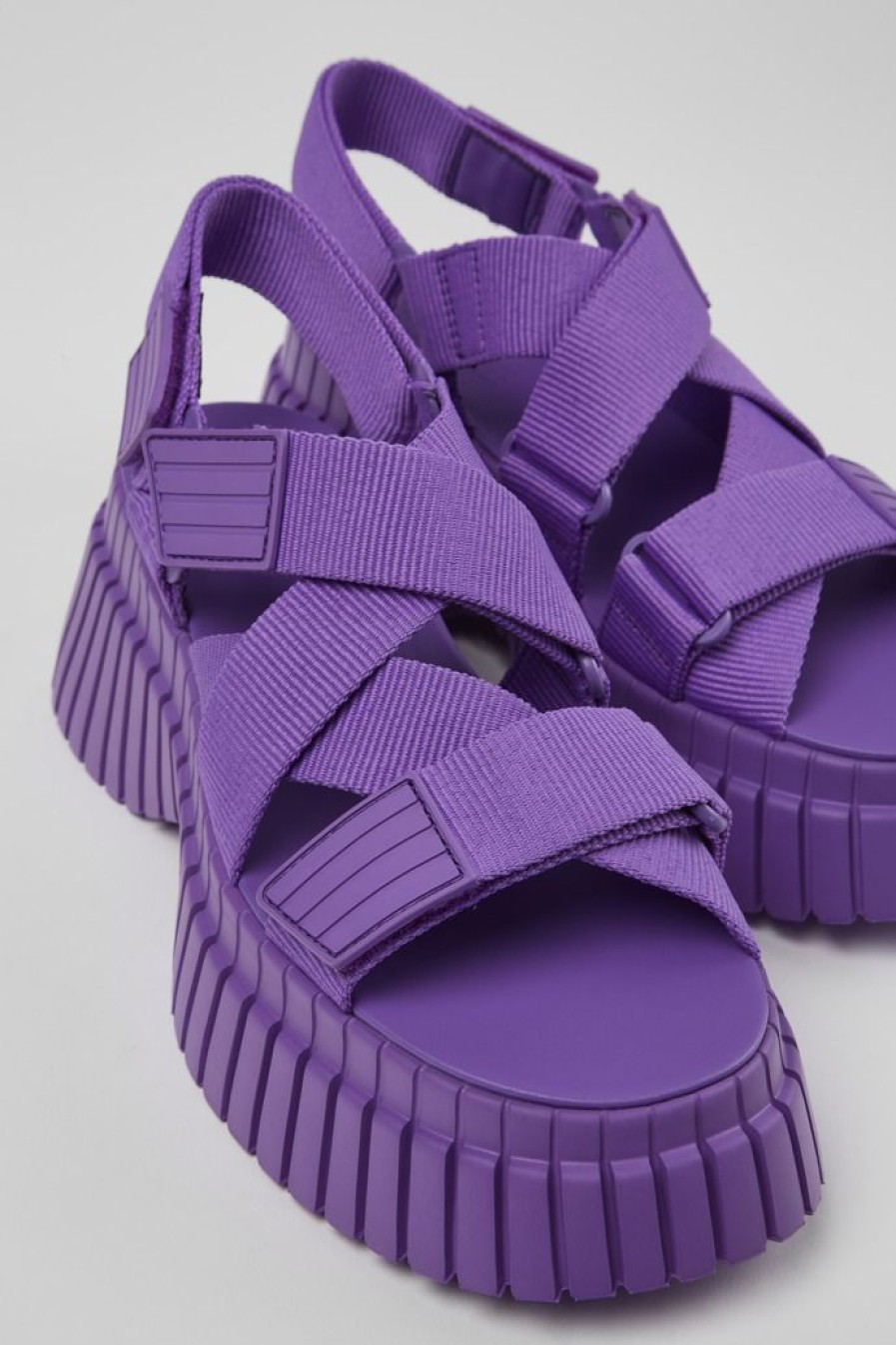 Camper Sandalias | Sandalia Con Tira Cruzada De Tejido Para Mujer