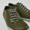 Camper Zapatos Casual | Zapato De Piel Verde Para Mujer