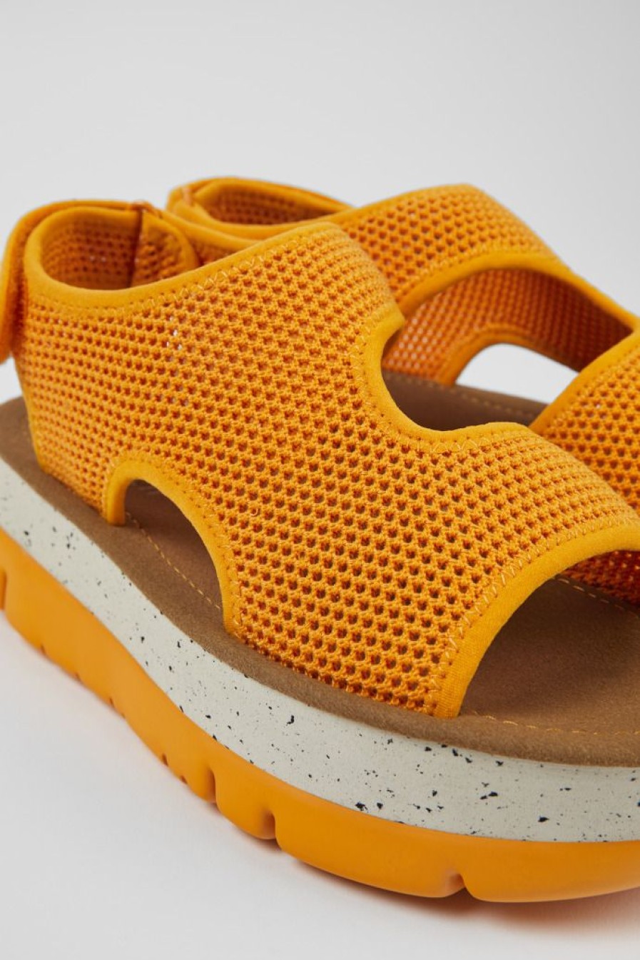 Camper Sandalias | Sandalia De Tejido Naranja Para Mujer