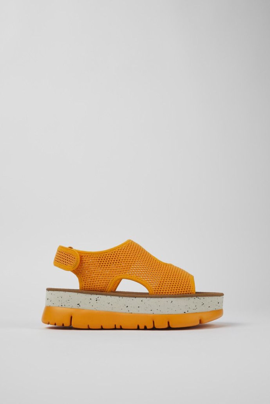 Camper Sandalias | Sandalia De Tejido Naranja Para Mujer