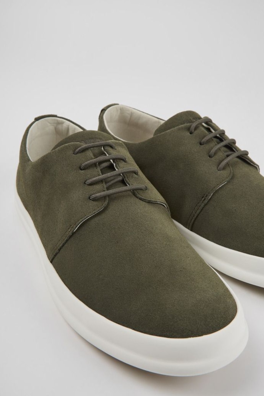 Camper Zapatos Casual | Zapatos Verdes De Nobuk Para Hombre