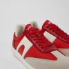 Camper Zapatillas | Sneaker De Tejido/Piel Roja Para Mujer