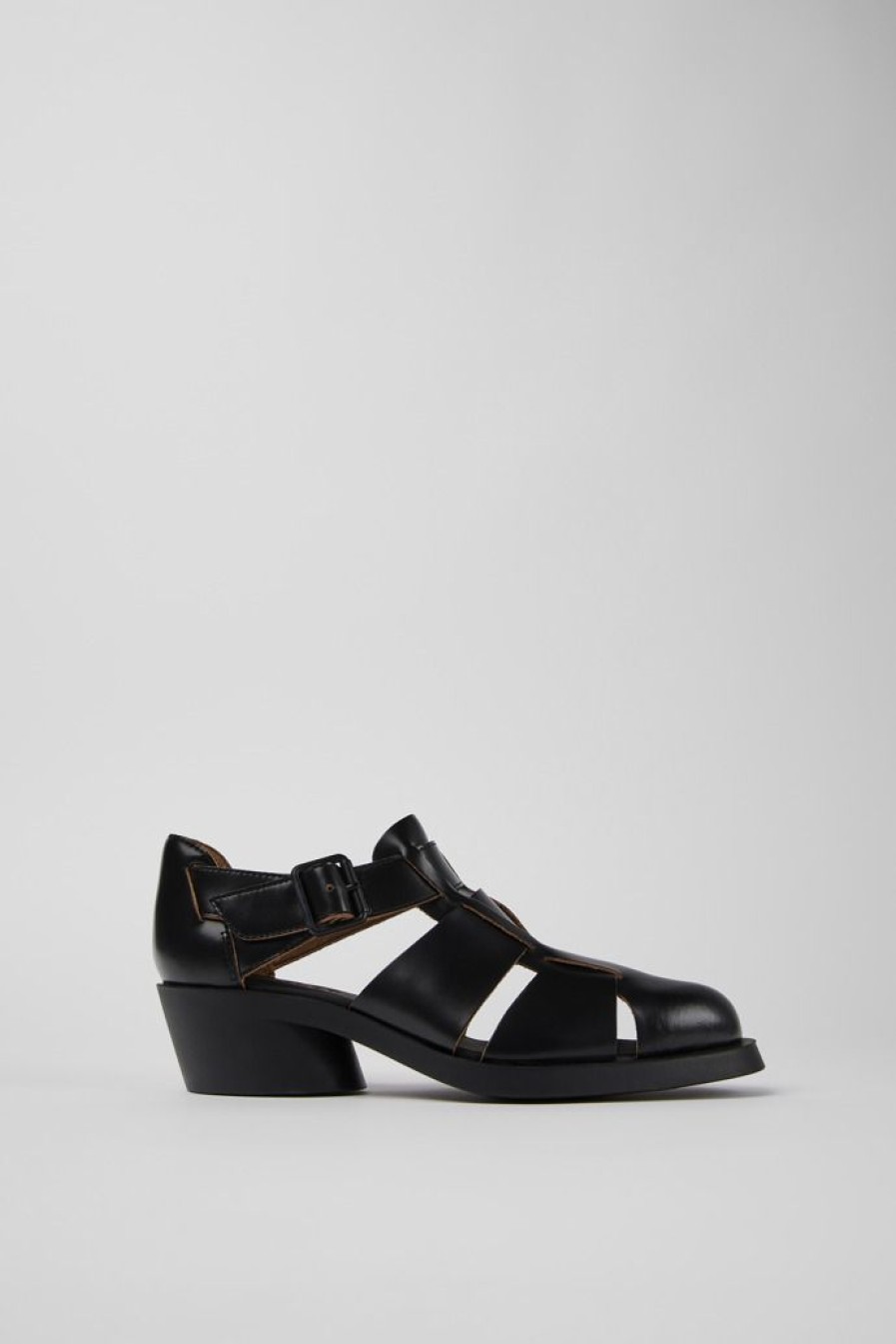 Camper Zapatos De Vestir | Sandalia De Piel Negra Para Mujer