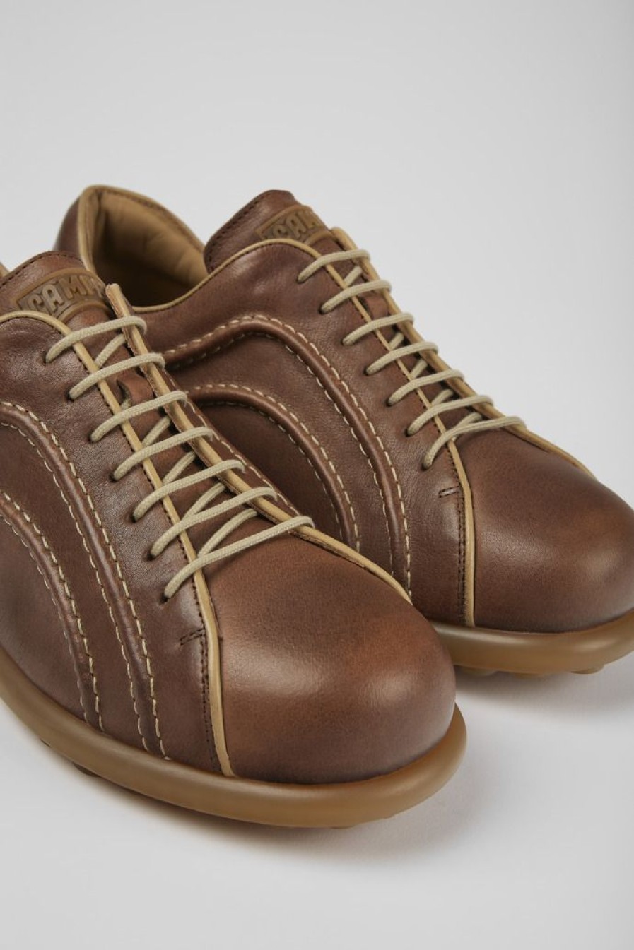 Camper Zapatos Casual | Zapatos Marrones De Piel Vegetal Para Hombre