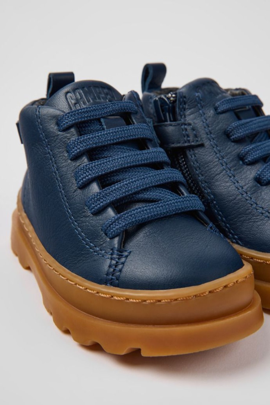 Camper Botas | Botines Azules De Piel Para Ninos