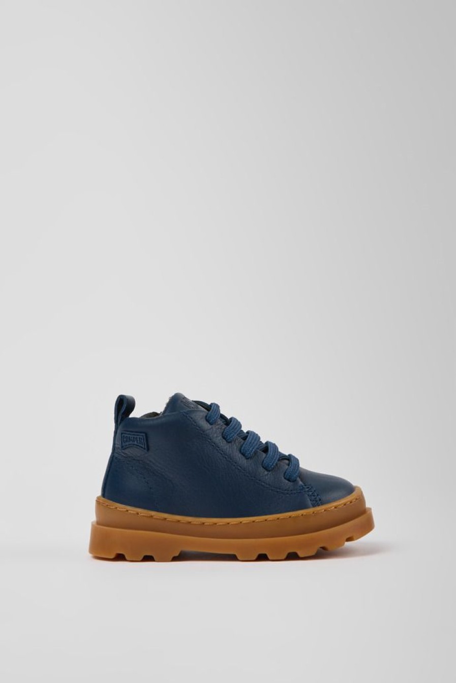 Camper Botas | Botines Azules De Piel Para Ninos