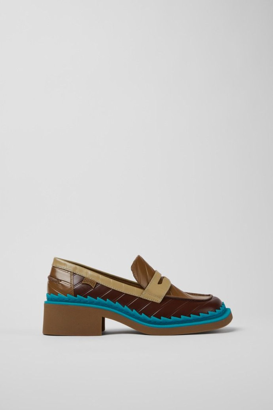 Camper Zapatos De Vestir | Mocasines Multicolores De Piel Para Mujer