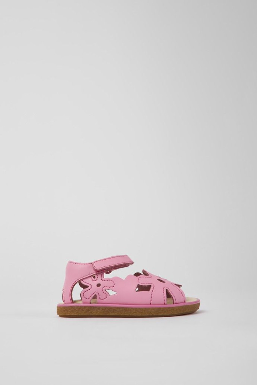 Camper Sandalias | Sandalias Rosas De Piel Para Ninos