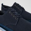 Camper Zapatos De Vestir | Zapato Blucher De Tejido/Nobuk Azul Para Hombre