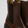 Camper Zapatos De Tacon | Botas Chelsea Marrones De Piel Para Mujer