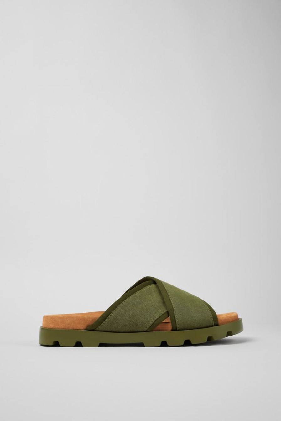 Camper Sandalias | Chancla De Tejido Verde Para Hombre