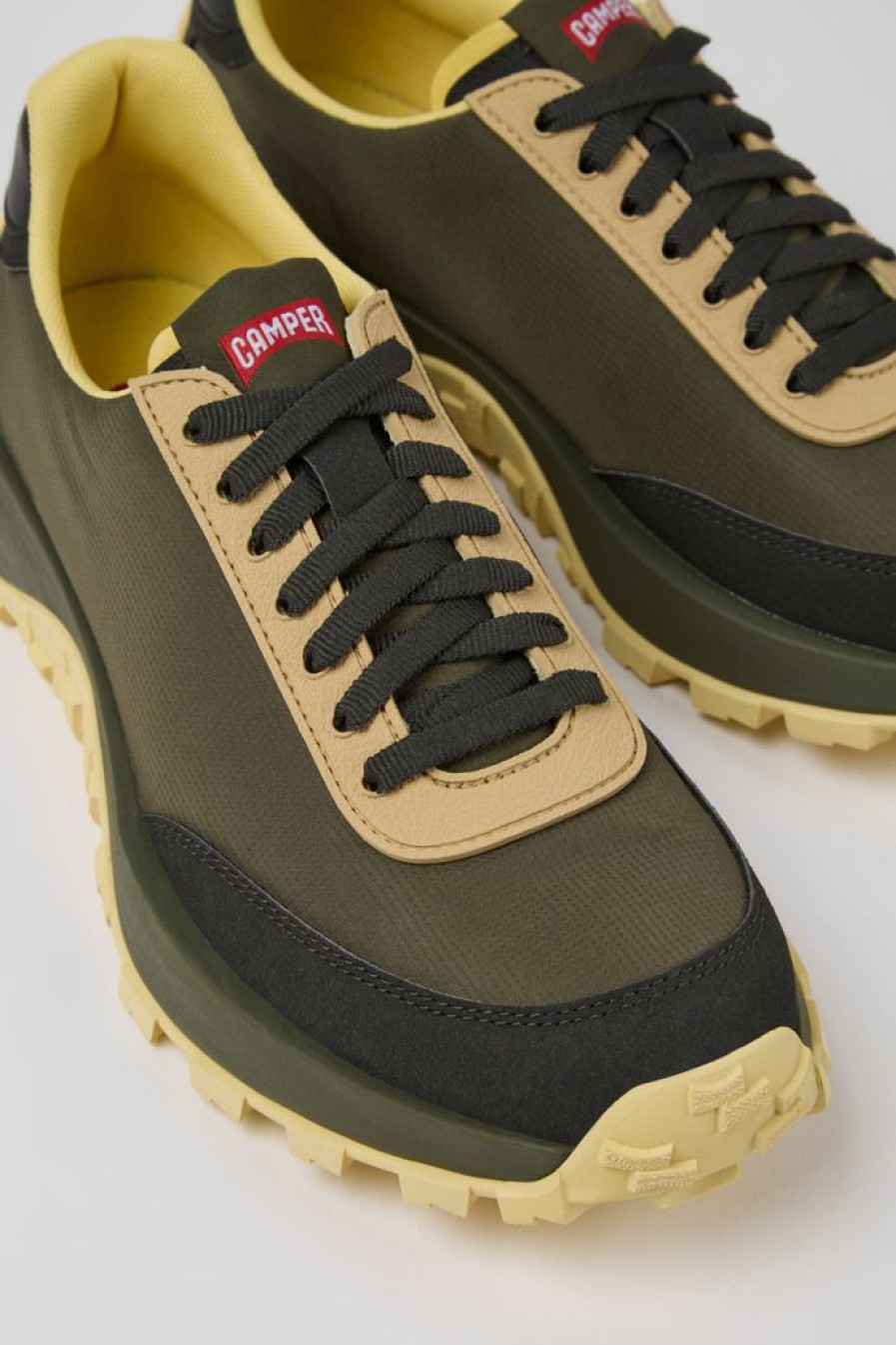 Camper Zapatillas | Sneakers Verdes De Tejido Y Nobuk Para Hombre