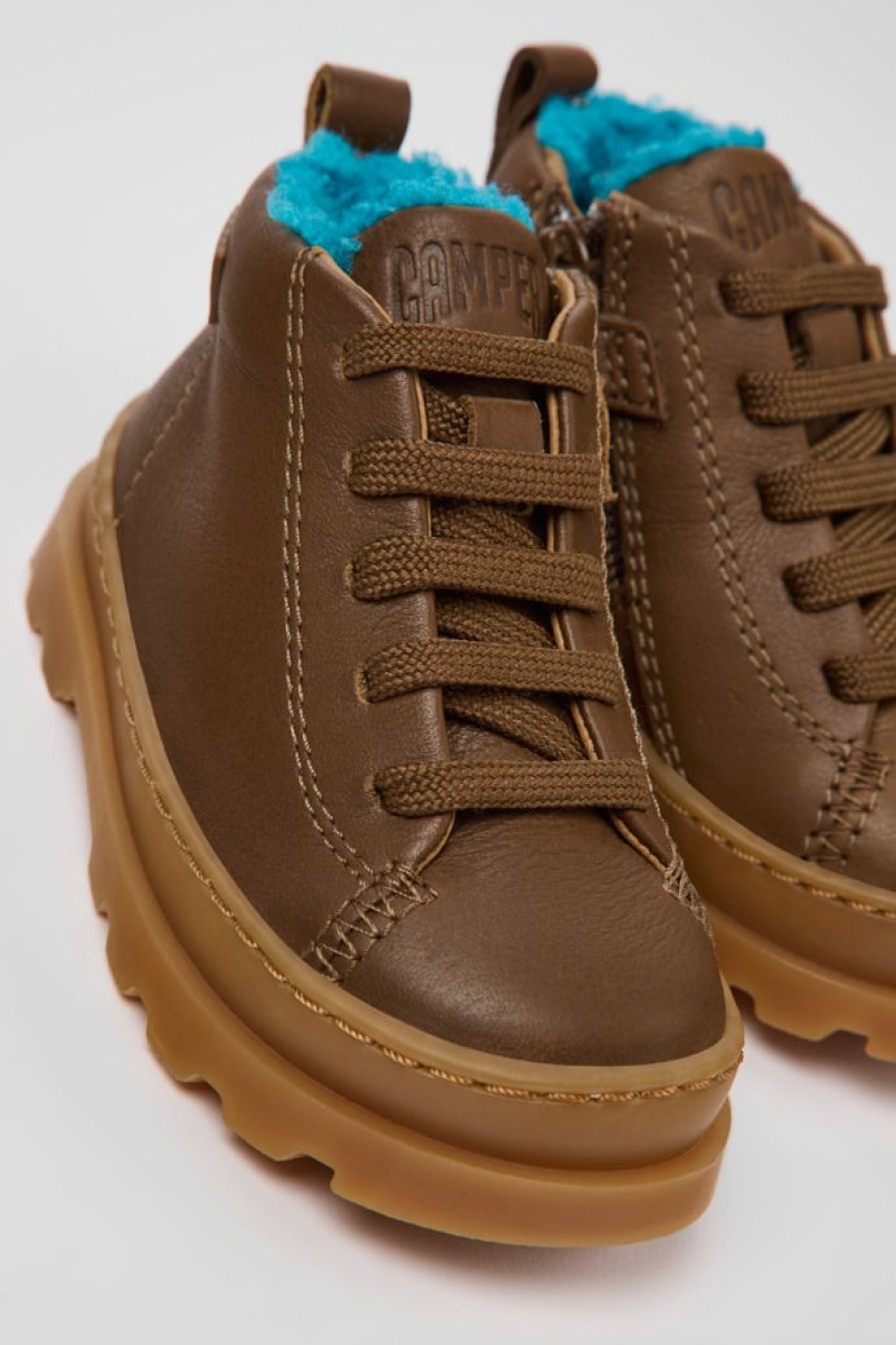 Camper Botas | Botines Marrones De Piel Para Ninos