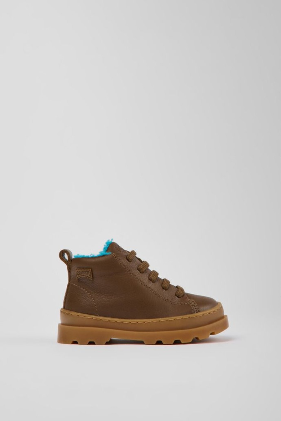 Camper Botas | Botines Marrones De Piel Para Ninos