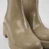 Camper Zapatos De Tacon | Botas Chelsea Beige De Piel Para Mujer