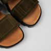 Camper Sandalias | Sandalia Con Dos Tiras De Nobuk Verdes Para Hombre